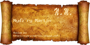 Nyáry Martin névjegykártya
