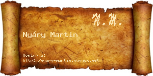 Nyáry Martin névjegykártya